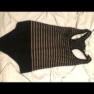 Striped,nude undertone zip bodysuit